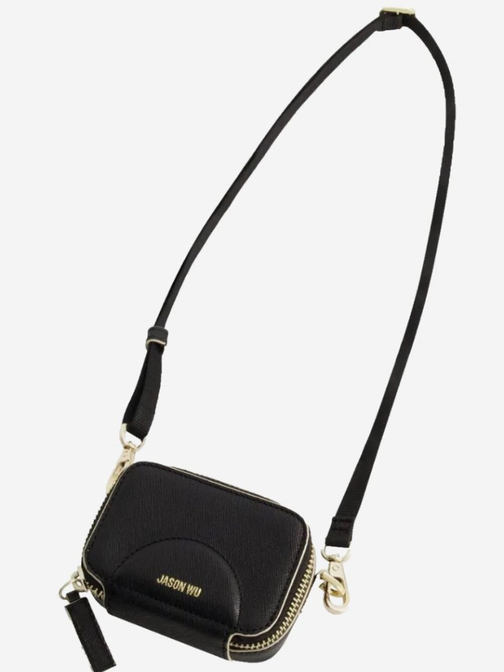 Jason Wu Black Leather Mini Crossbody Bag with Gold Hardware
